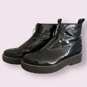 Black Zipper Ankle Boots